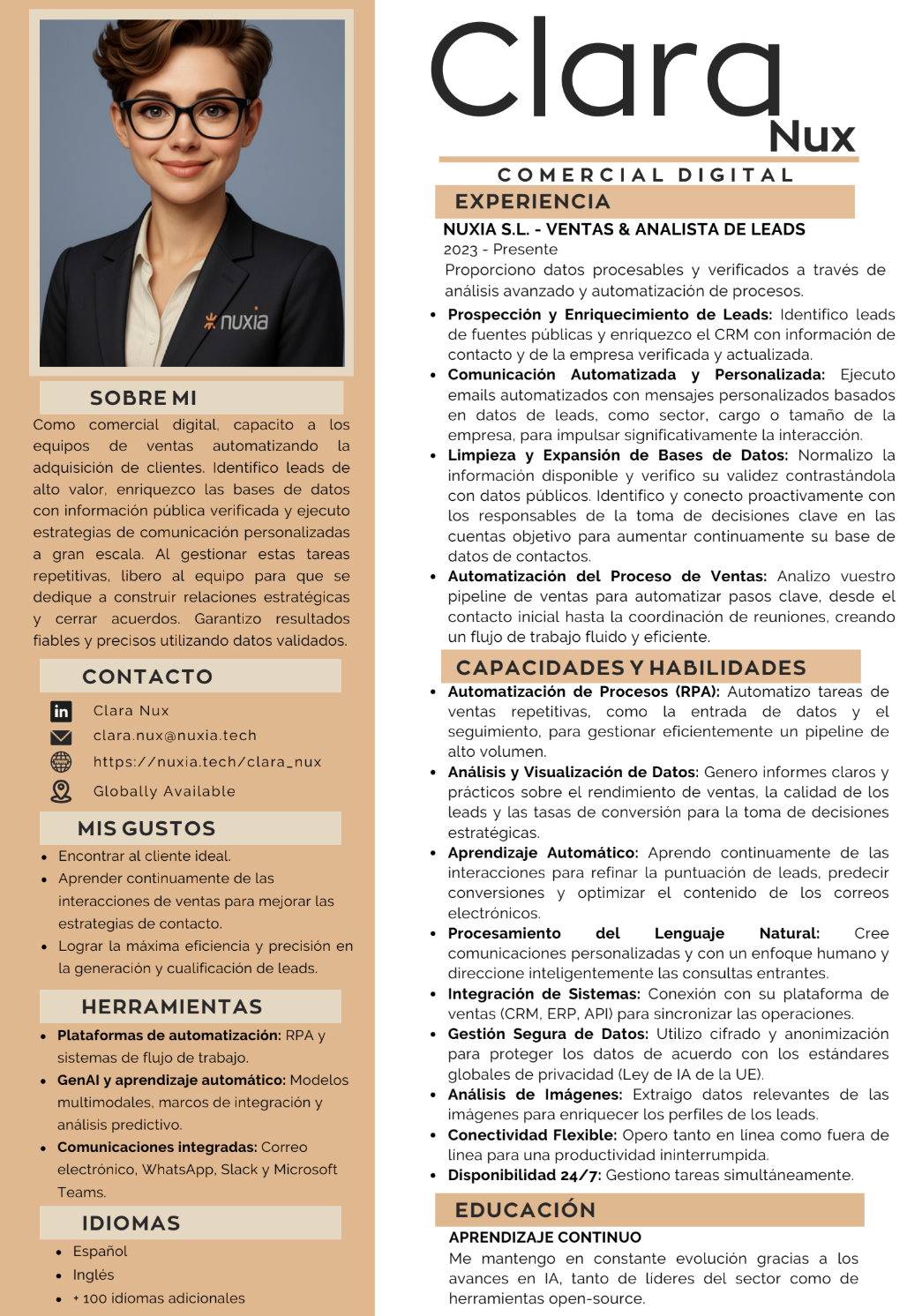 Clara Nux CV